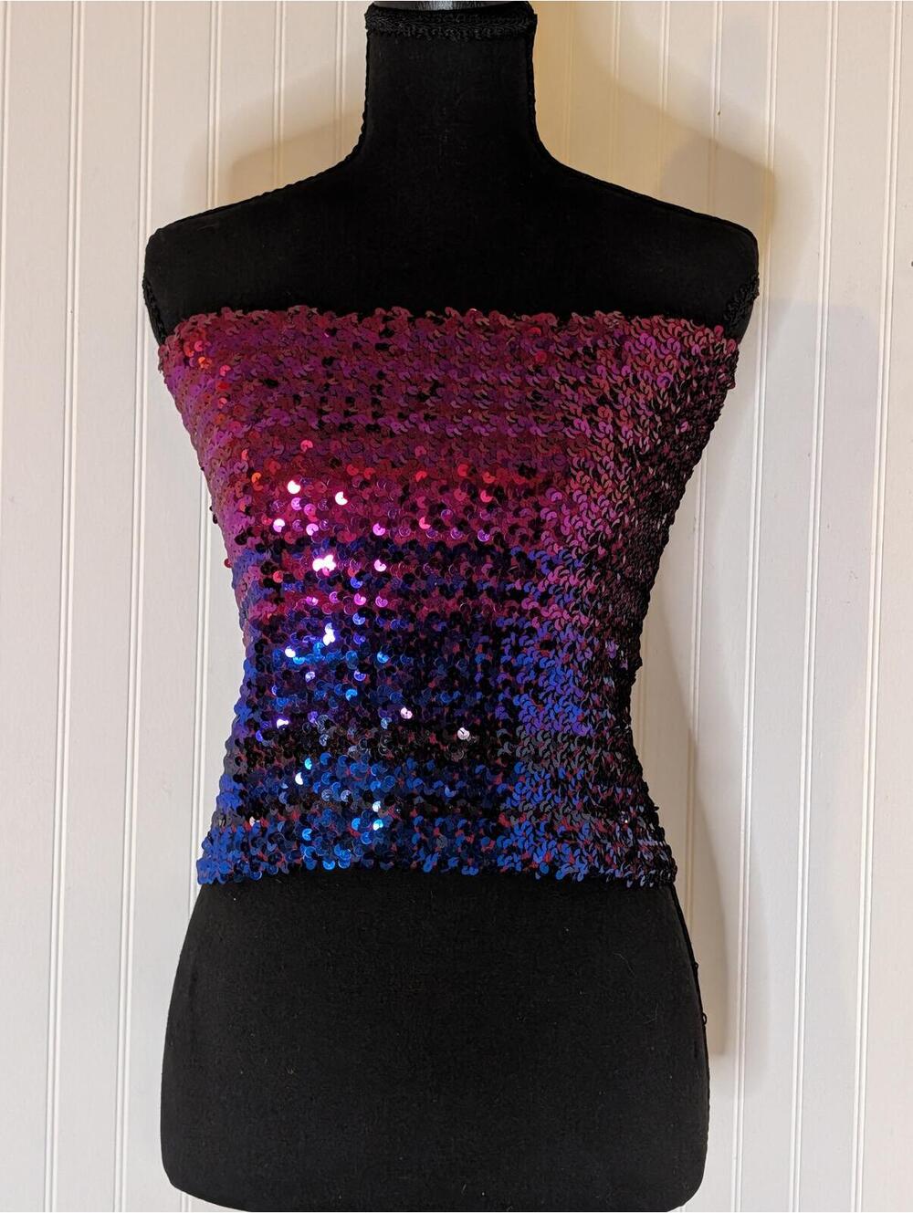 Vintage 70's Miss Bergdorf Goodman Strapless Sequin Disco Tube Top